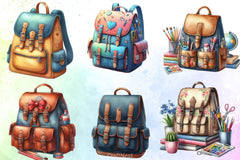 Retro School Bag Clipart Bundle - CraftNest - Digital Crafting and Art