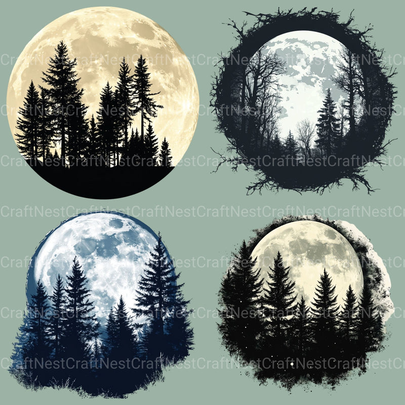 Forest Moon Clipart Bundle - CraftNest - Digital Crafting and Art