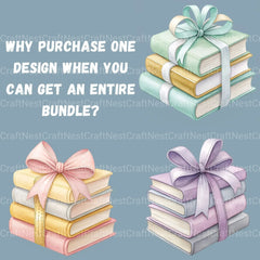 Books N Bows Clipart Bundle - CraftNest - Digital Crafting and Art