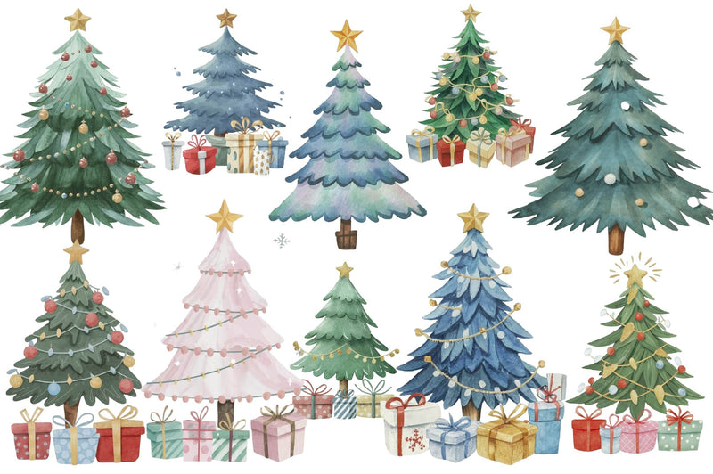 Christmas Tree Clipart Bundle 12 - CraftNest - Digital Crafting and Art