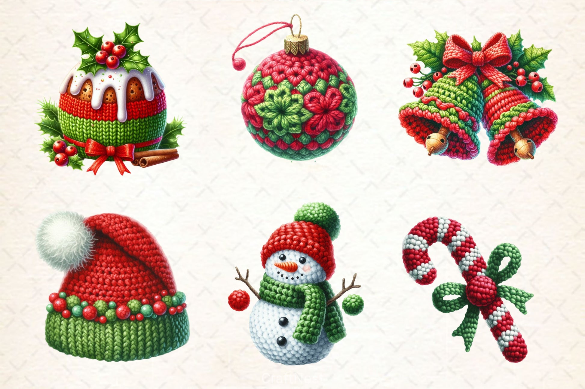 Crochet Christmas Clipart Bundle 3 - CraftNest - Digital Crafting and Art