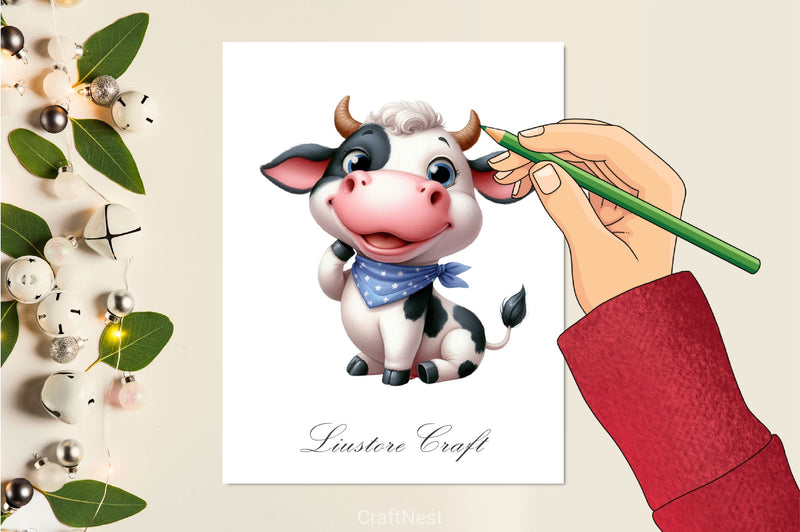 Funny Cute Cow Clipart Bundle - CraftNest - Digital Crafting and Art