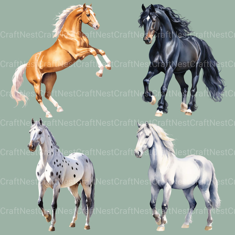 Horses Clipart Bundle 2 - CraftNest - Digital Crafting and Art