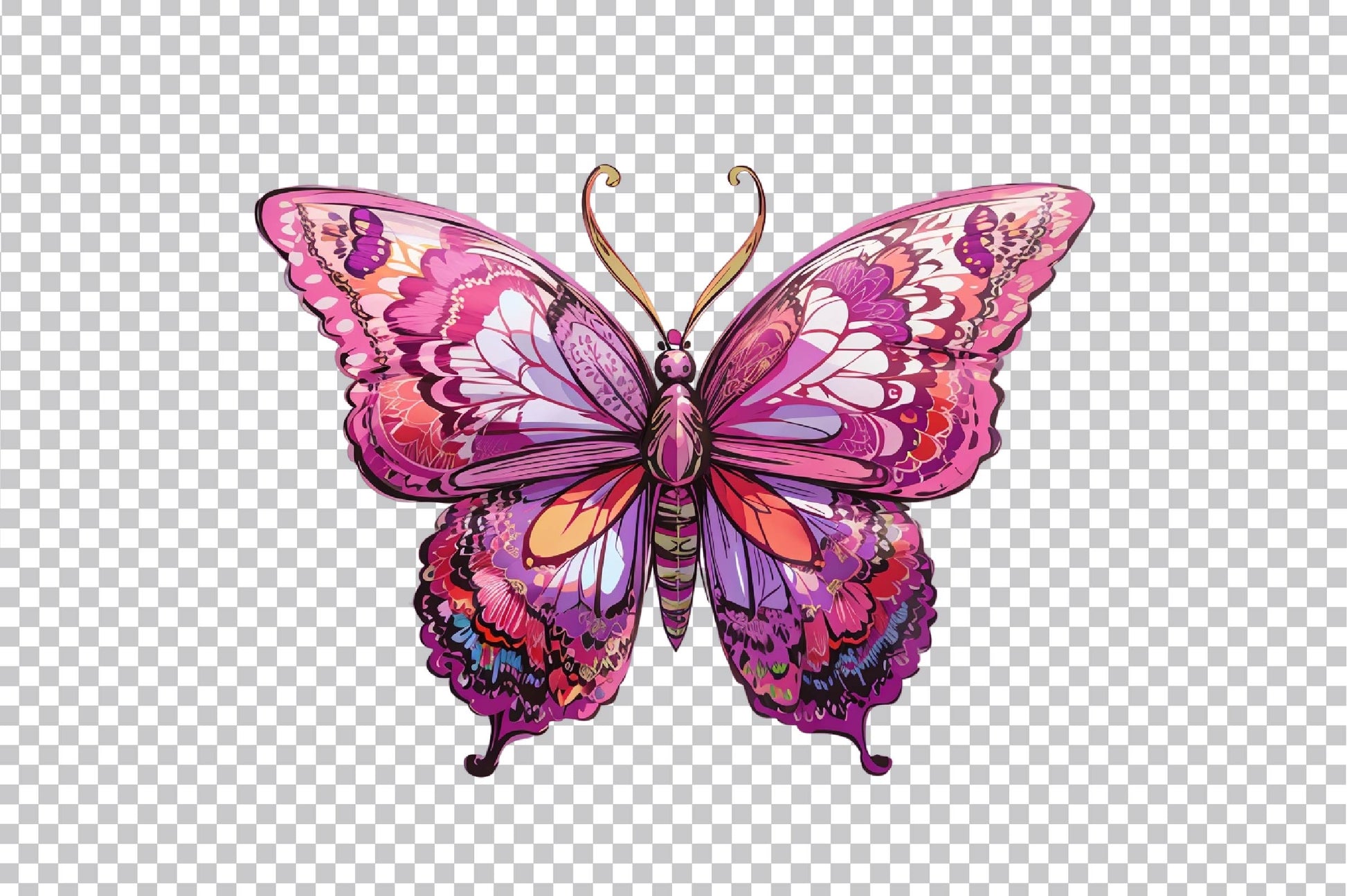 Pink Butterfly Clipart Bundle - CraftNest - Digital Crafting and Art