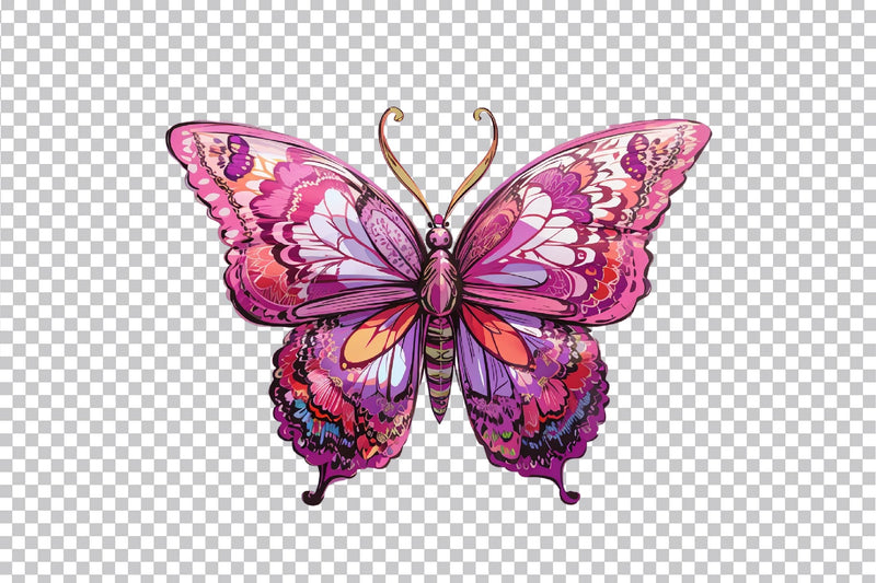 Pink Butterfly Clipart Bundle - CraftNest - Digital Crafting and Art