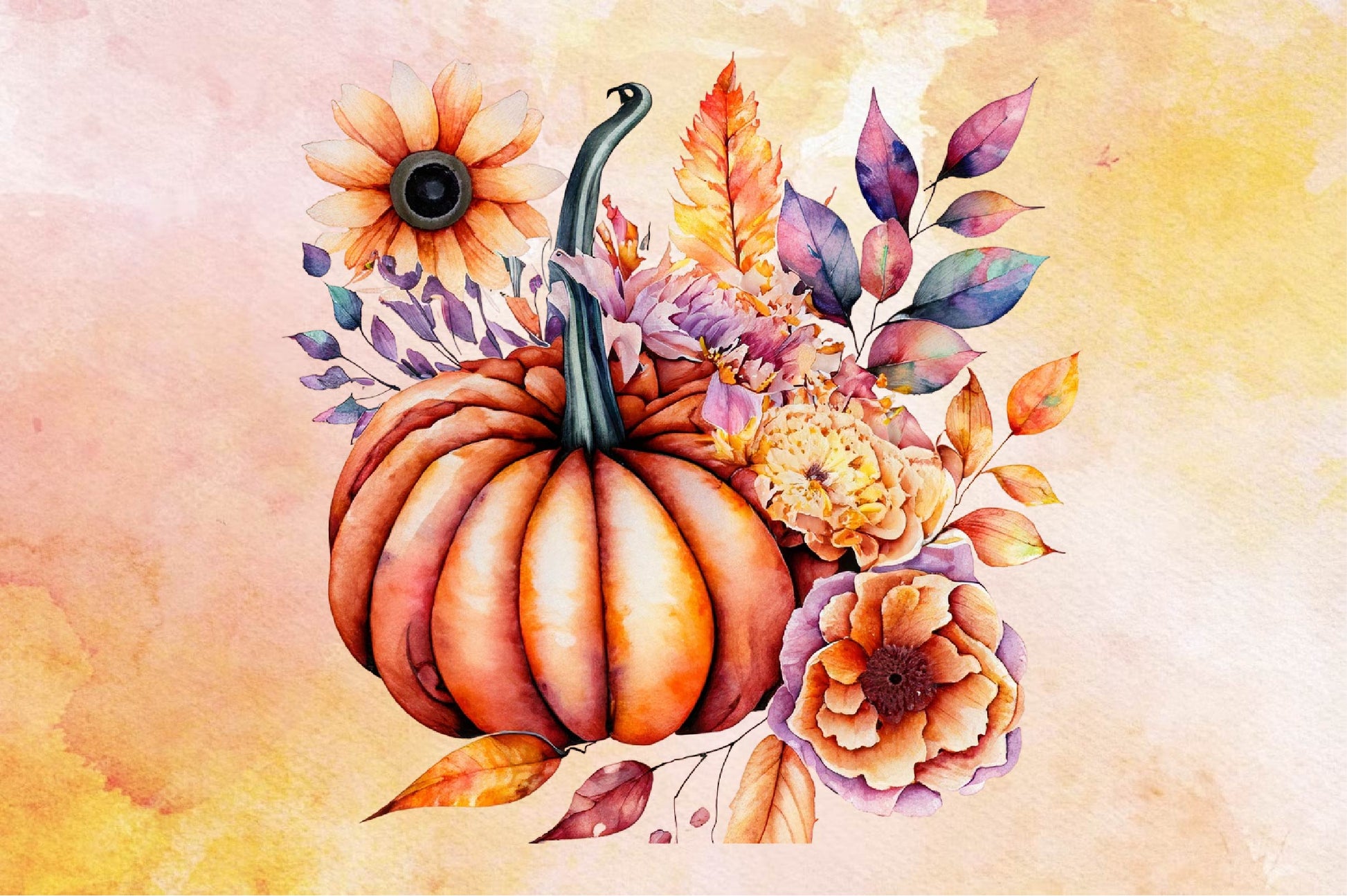 Fall Autumn Flowers Clipart Bundle - CraftNest - Digital Crafting and Art