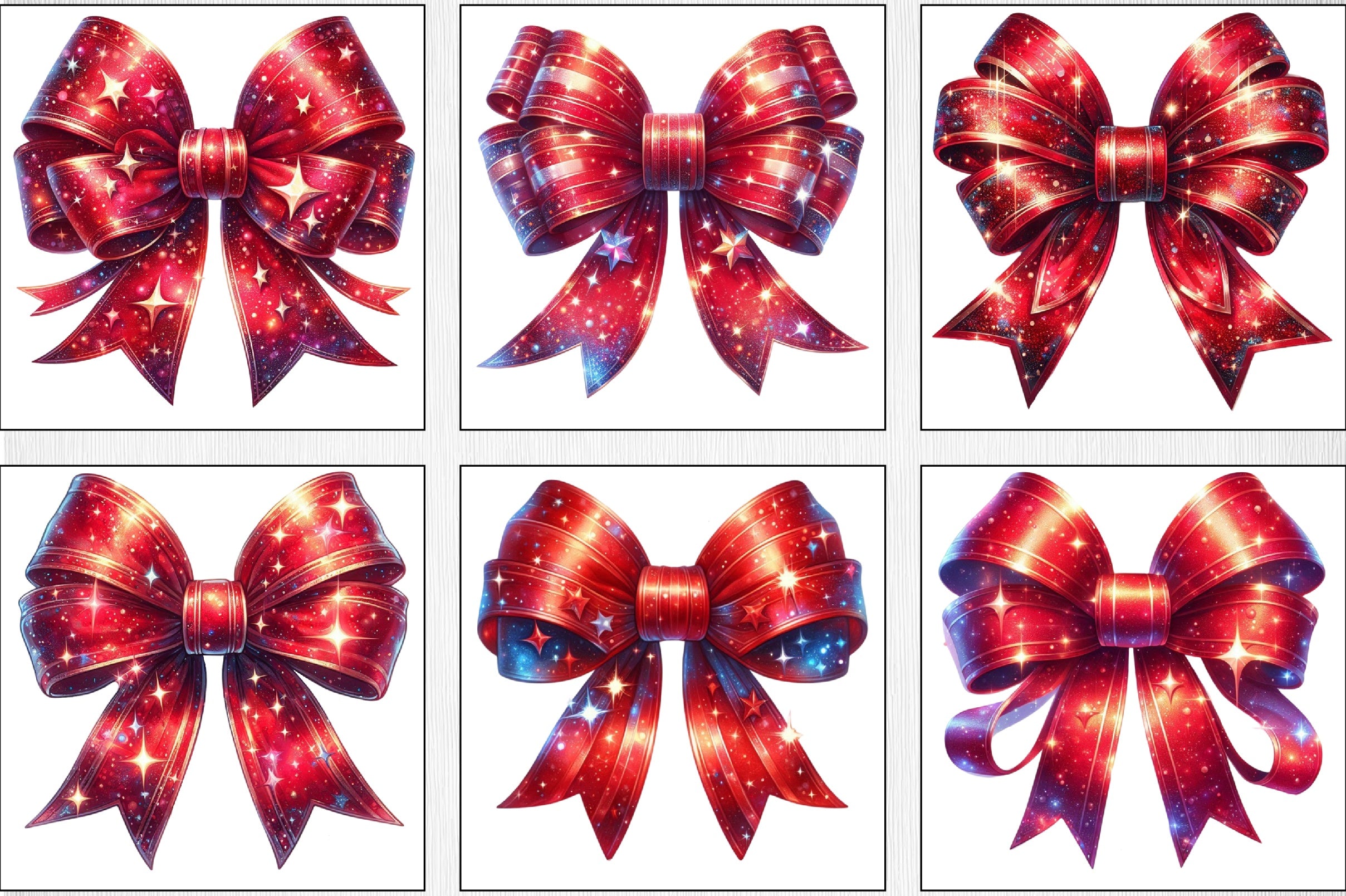 Christmas Red Coquette Bow Clipart Bundle 4 - CraftNest - Digital Crafting and Art