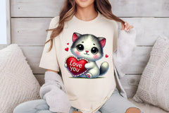 Love You Cat Valentine's Day Clipart Bundle - CraftNest - Digital Crafting and Art