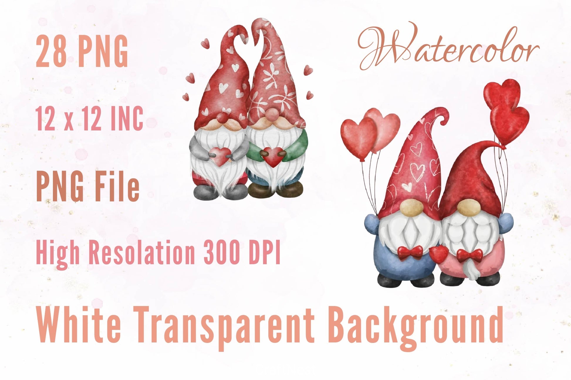 Valentine Gnomes Clipart Bundle 3 - CraftNest - Digital Crafting and Art