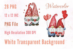 Valentine Gnomes Clipart Bundle 3 - CraftNest - Digital Crafting and Art