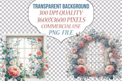 Floral Window Clipart Bundle - CraftNest - Digital Crafting and Art