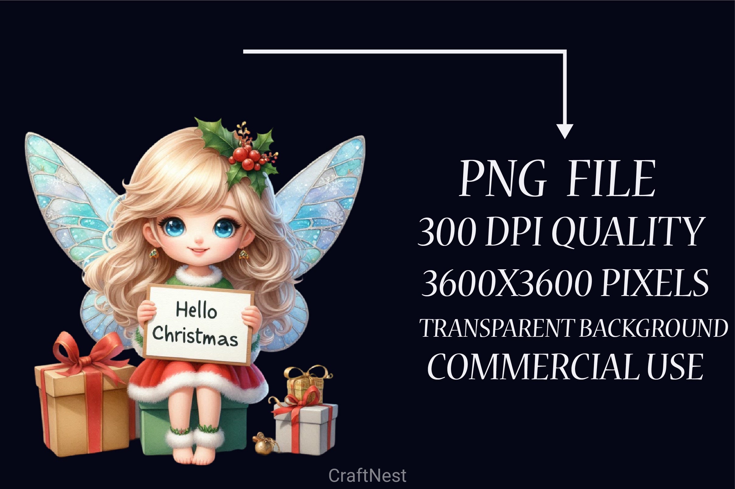 Christmas Fairy Clipart Bundle - CraftNest - Digital Crafting and Art