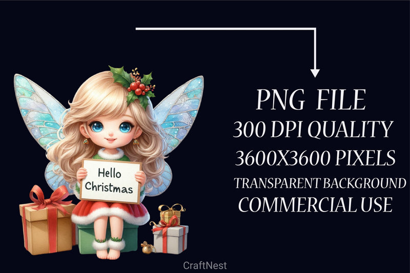 Christmas Fairy Clipart Bundle - CraftNest - Digital Crafting and Art