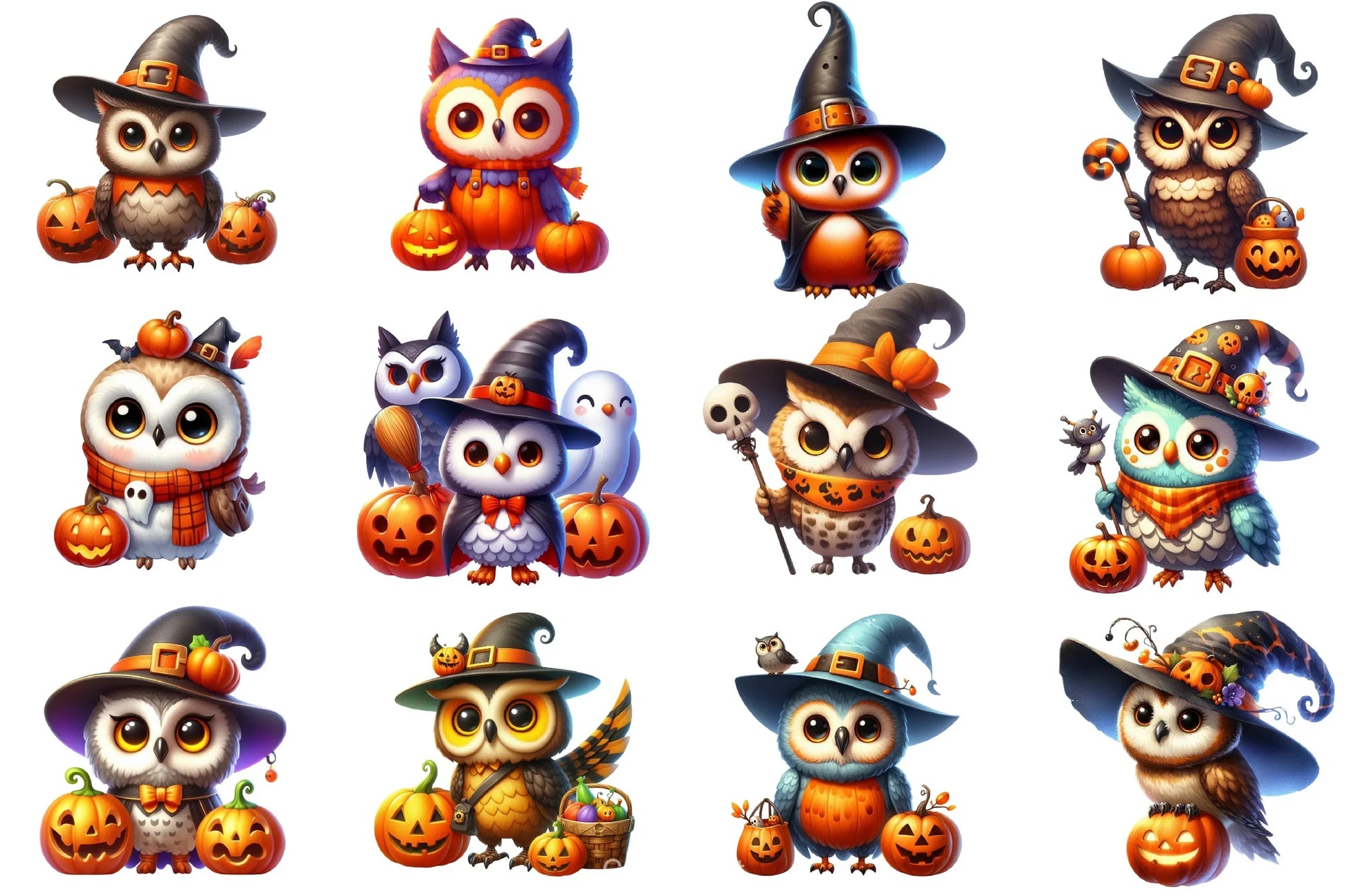 Halloween Owl Clipart Bundle - CraftNest - Digital Crafting and Art