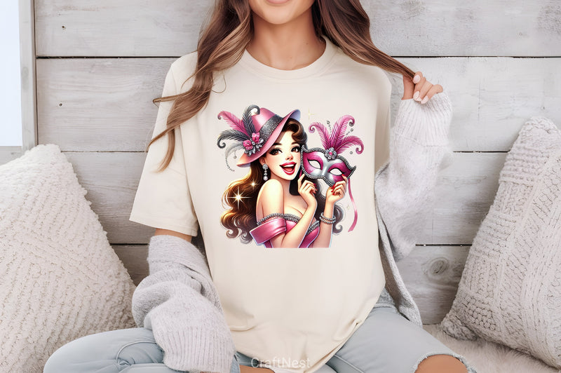 Mardi Gras Girl Clipart Bundle 2 - CraftNest - Digital Crafting and Art