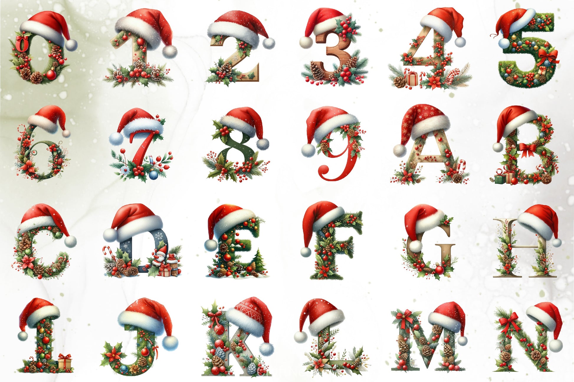 Christmas Alphabet Clipart Bundle 1 - CraftNest - Digital Crafting and Art