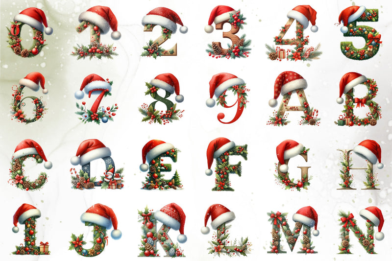 Christmas Alphabet Clipart Bundle 1 - CraftNest - Digital Crafting and Art