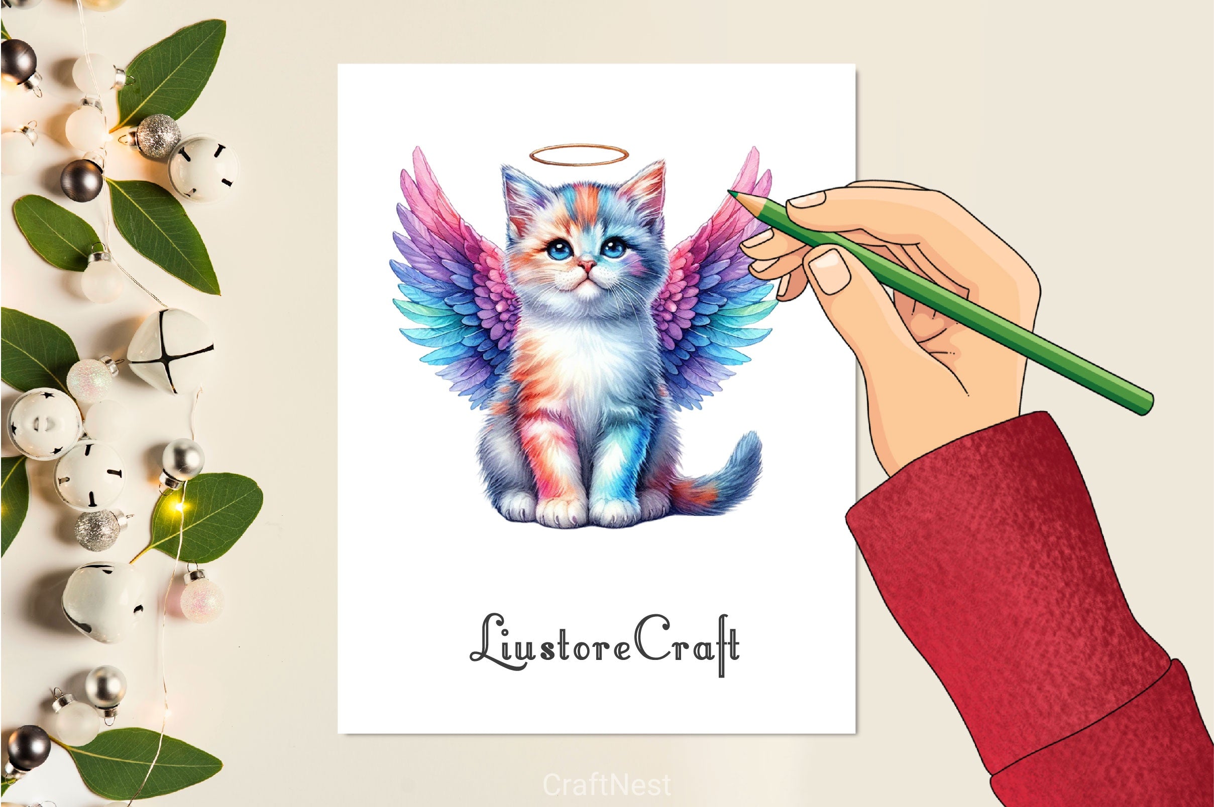 Cat With Angel Wings Clipart Bundle - CraftNest - Digital Crafting and Art