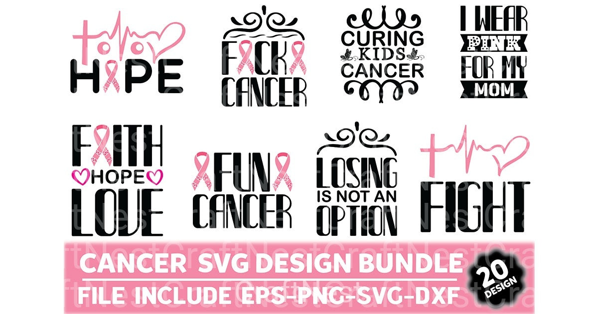 Cancer Design Bundle 157 - CraftNest - Digital Crafting and Art