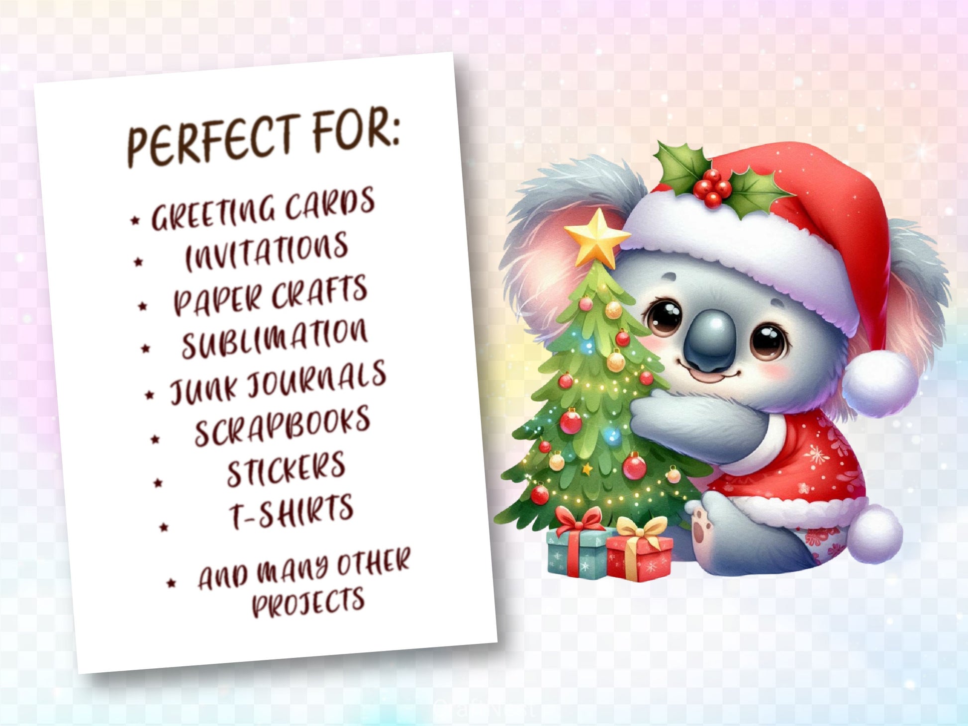 Christmas Koala Clipart Bundle - CraftNest - Digital Crafting and Art