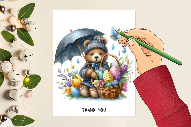 Easter Teddy Bear Clipart Bundle 1 - CraftNest - Digital Crafting and Art