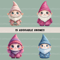Gnomes Clipart Bundle - CraftNest - Digital Crafting and Art