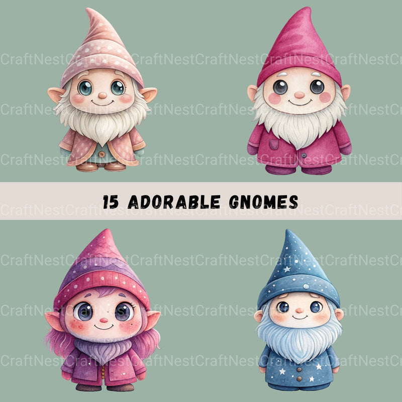 Gnomes Clipart Bundle - CraftNest - Digital Crafting and Art