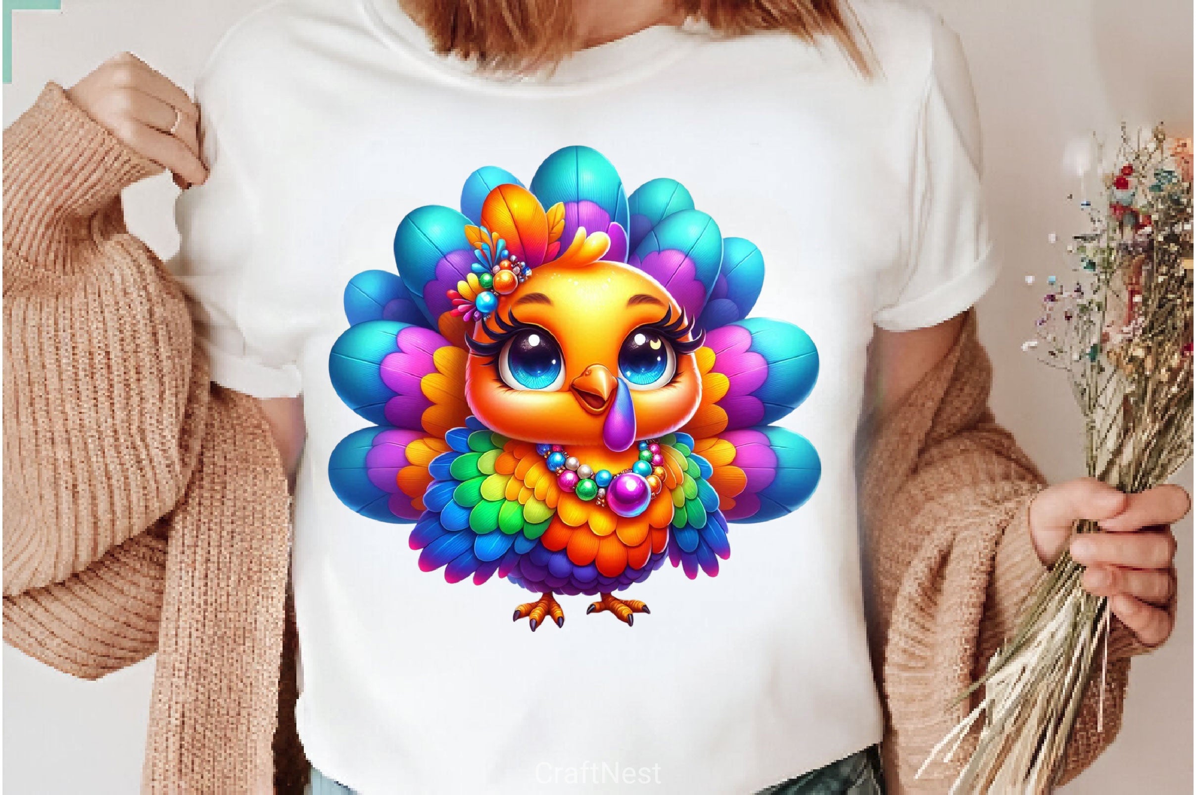 Funny Colorful Coquette Turkey Clipart Bundle - CraftNest - Digital Crafting and Art