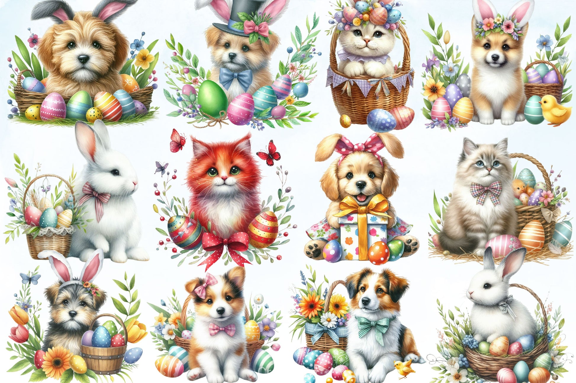 Cute Easter Animals Clipart Bundle - CraftNest - Digital Crafting and Art