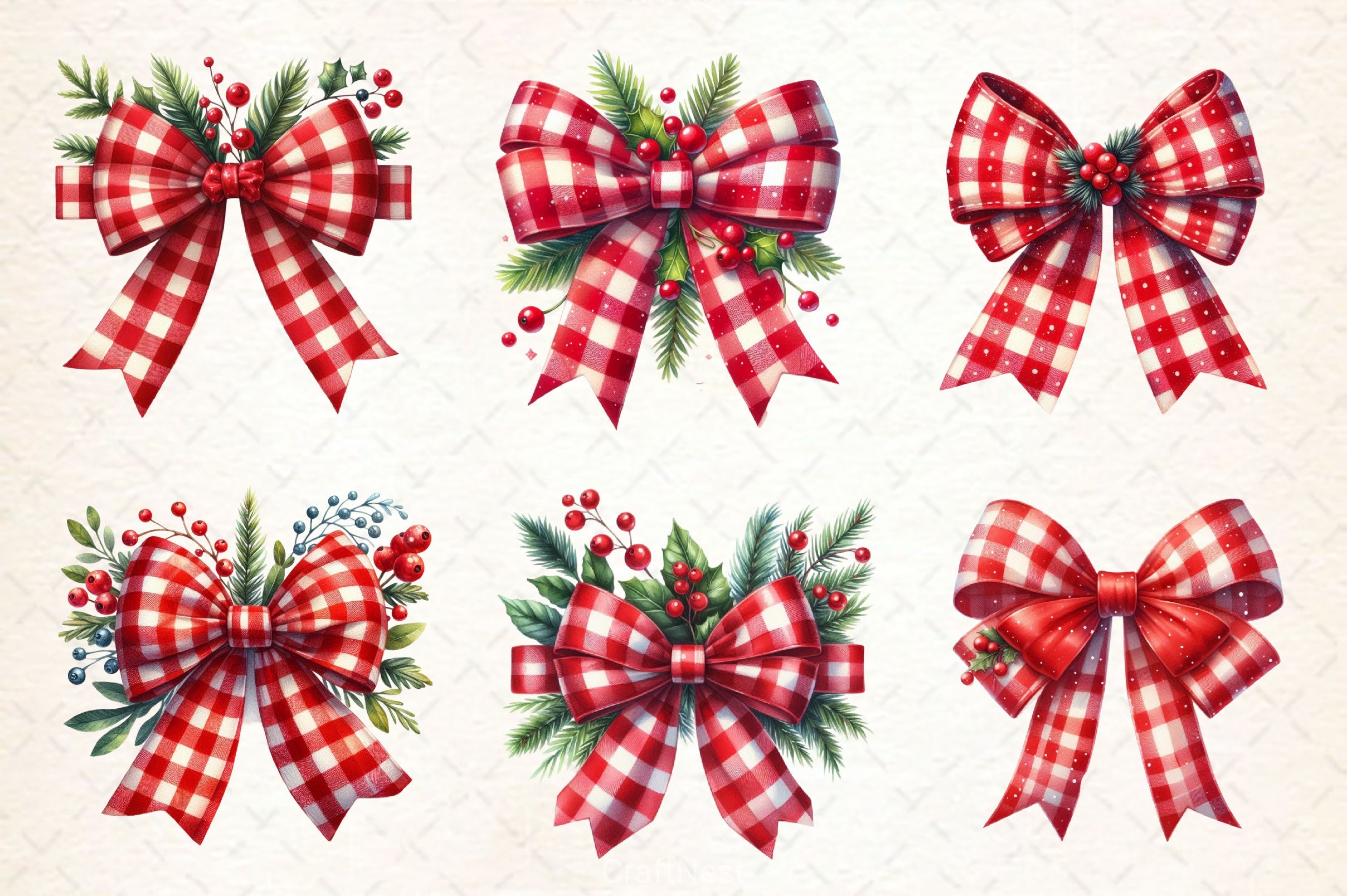 Christmas Bow Clipart Bundle 4 - CraftNest - Digital Crafting and Art