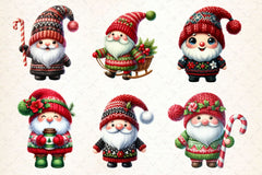 Cute Christmas Gnome Clipart Bundle 7 - CraftNest - Digital Crafting and Art
