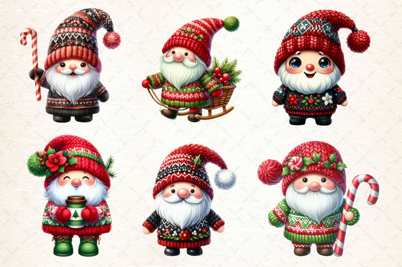 Cute Christmas Gnome Clipart Bundle 7 - CraftNest - Digital Crafting and Art