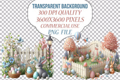 Easter Bunny Fences Clipart Bundle - CraftNest - Digital Crafting and Art