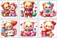 Valentine Teddy Bear Clipart Bundle 3 - CraftNest - Digital Crafting and Art