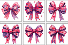 Watercolour Hot Pink Bows Clipart Bundle - CraftNest - Digital Crafting and Art