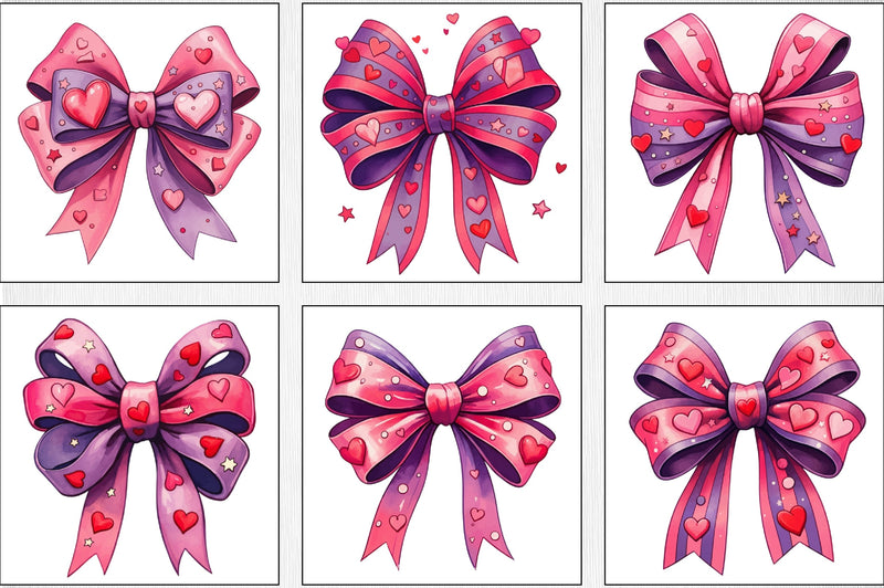 Watercolour Hot Pink Bows Clipart Bundle - CraftNest - Digital Crafting and Art