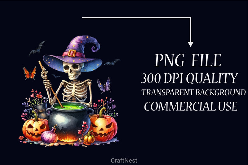 Skeleton Halloween Clipart Bundle - CraftNest - Digital Crafting and Art