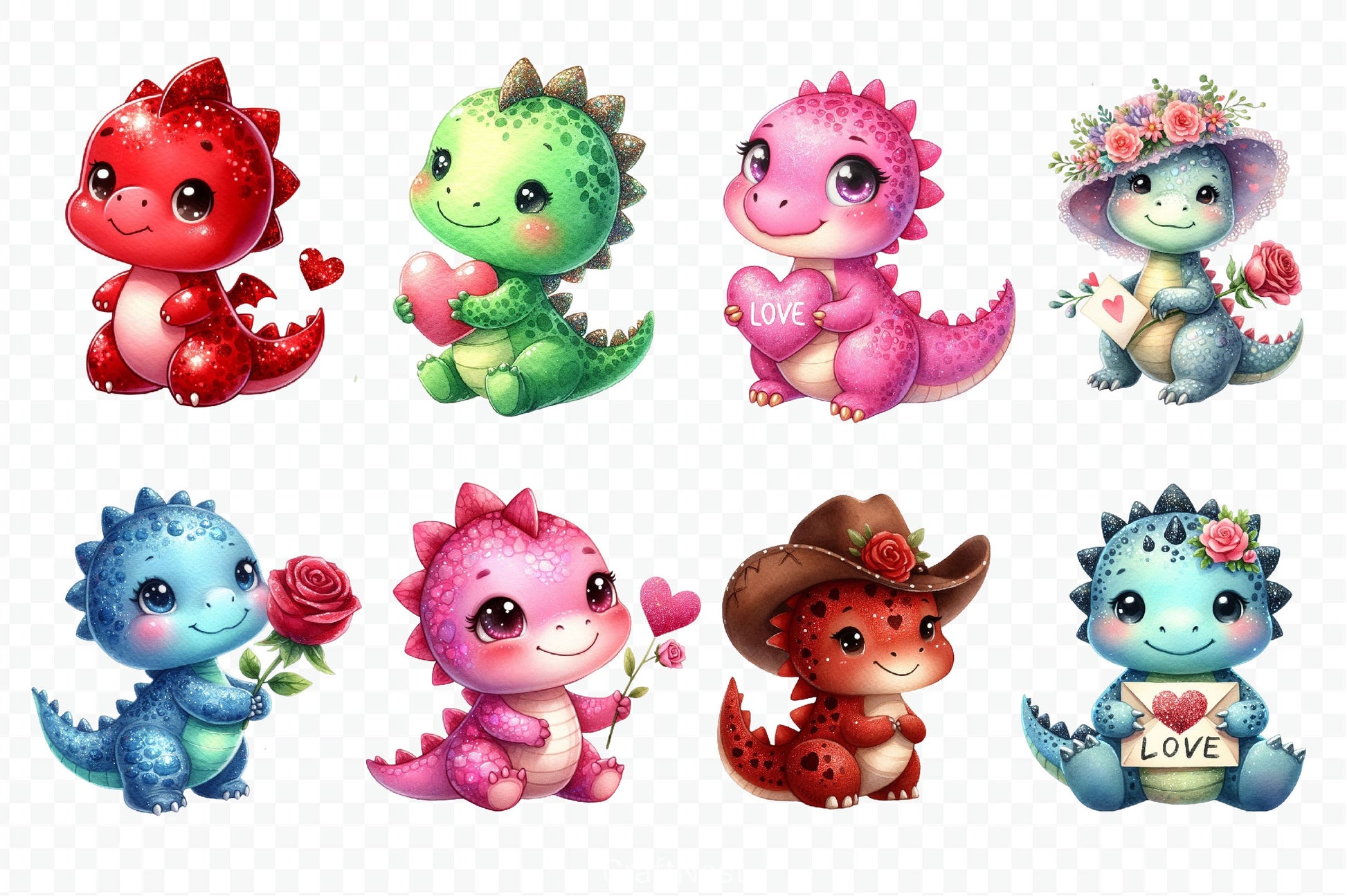 Valentine Cute Dragon Clipart Bundle - CraftNest - Digital Crafting and Art