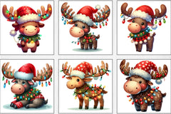 Christmas Moose Clipart Bundle - CraftNest - Digital Crafting and Art