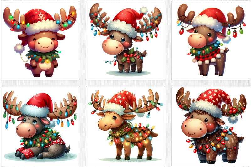 Christmas Moose Clipart Bundle - CraftNest - Digital Crafting and Art