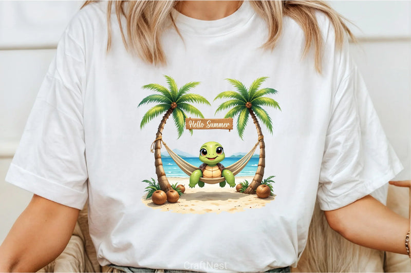 Summer Turtle Clipart Bundle - CraftNest - Digital Crafting and Art