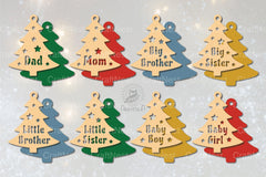 Family Christmas Laser Cut Ornament SVG Bundle - CraftNest - Digital Crafting and Art