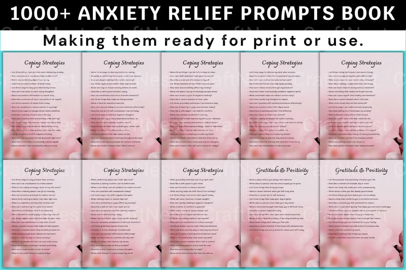 Anxiety Relief Prompts Book for Stress Reduction - CraftNest - Digital Crafting and Art