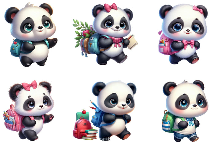 Panda Student Clipart Bundle