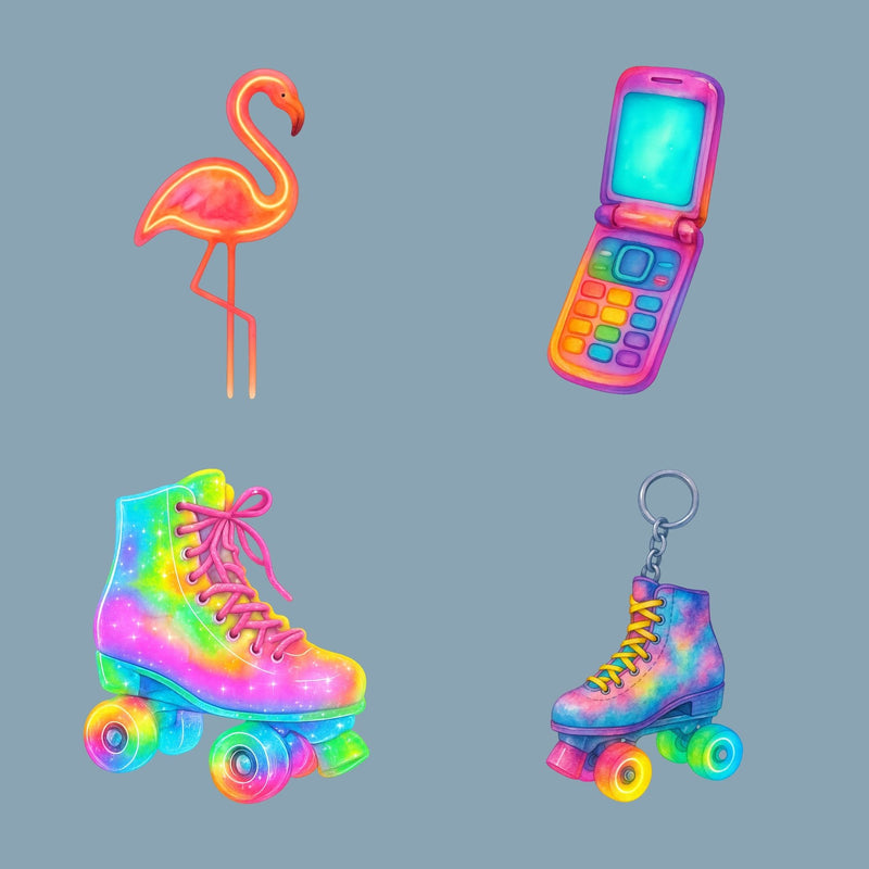 Neon Retro 2 Clipart Bundle 2 - CraftNest - Digital Crafting and Art