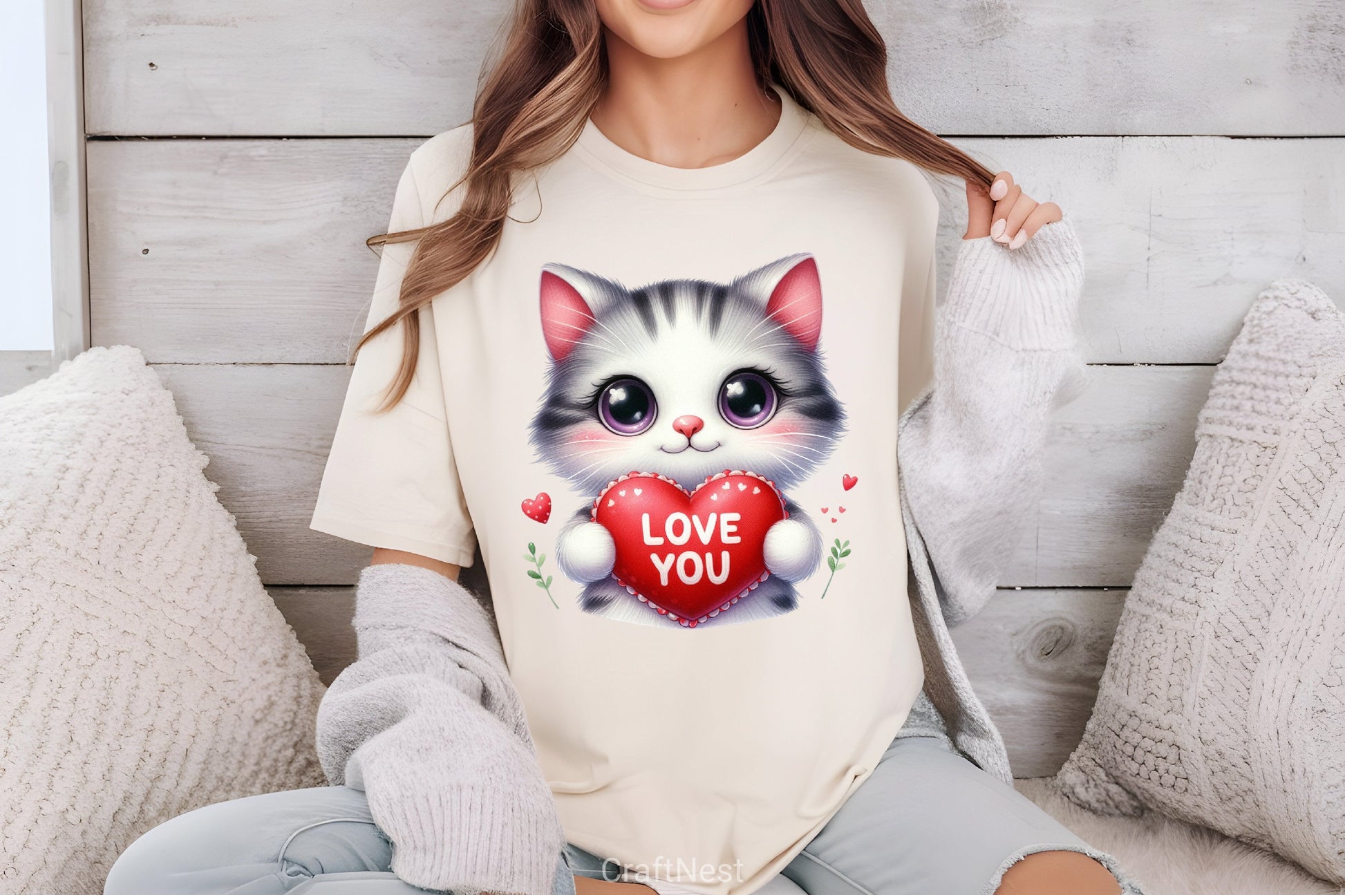 Love You Cat Valentine's Clipart Bundle 3 - CraftNest - Digital Crafting and Art