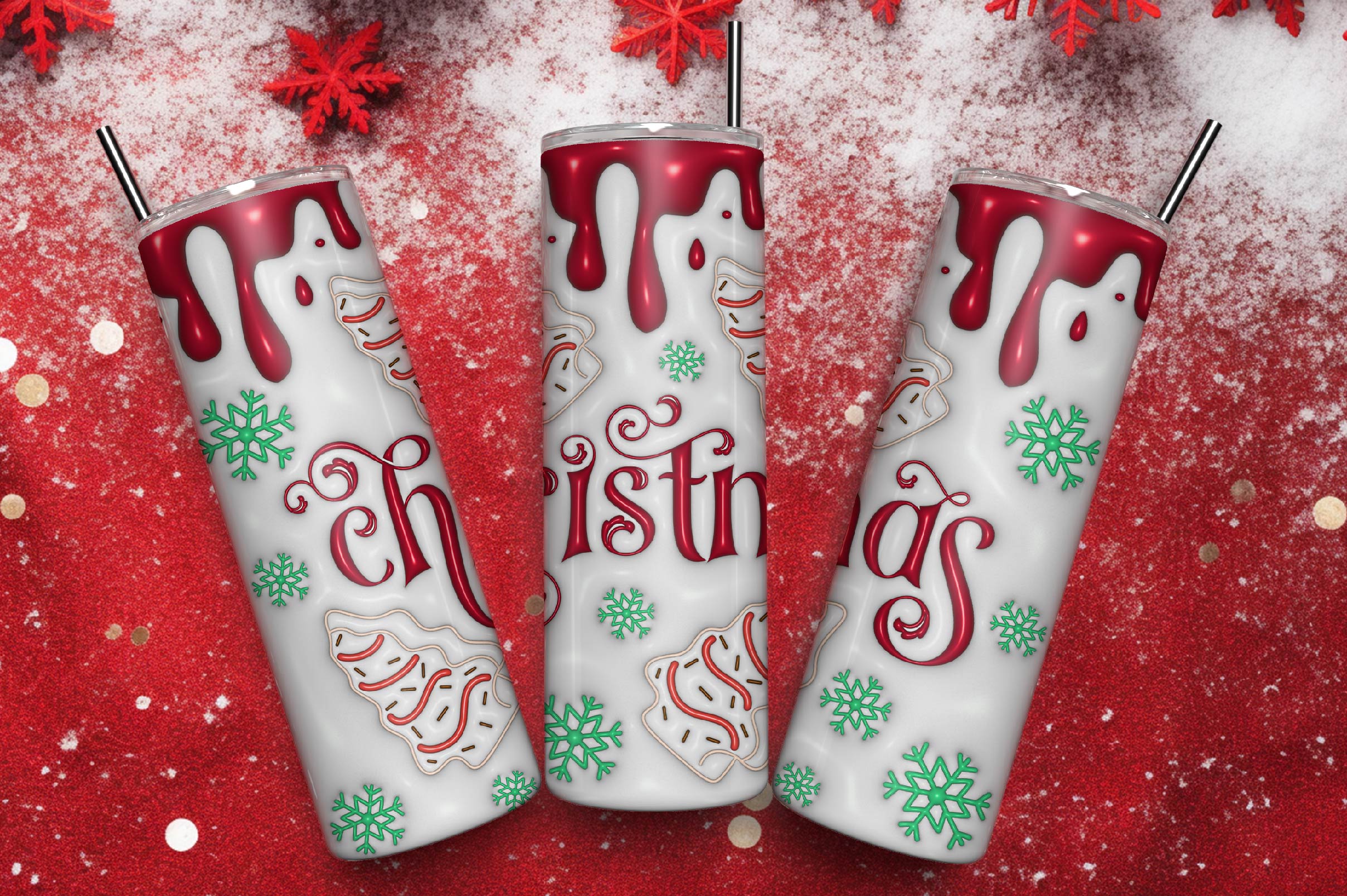3D Inflated Christmas Tumbler Bundle 6 - CraftNest - Digital Crafting and Art