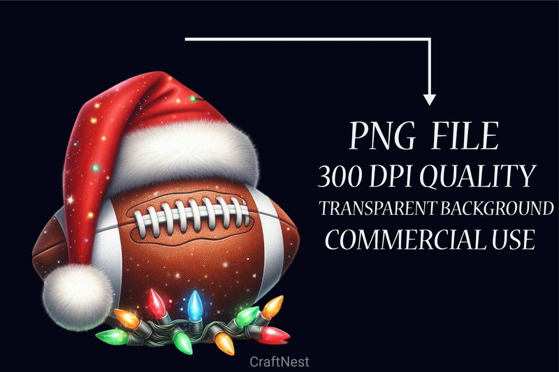 Football Santa Hat Clipart Bundle - CraftNest - Digital Crafting and Art