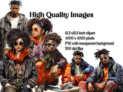 Afro-American Street Fashion Clipart - CraftNest