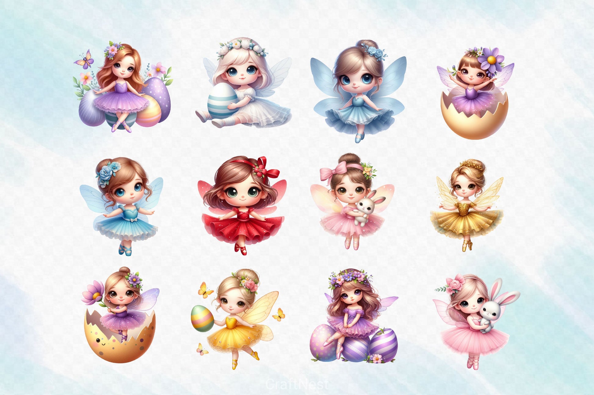 Easter Ballerina Fairy Clipart Bundle 2 - CraftNest - Digital Crafting and Art